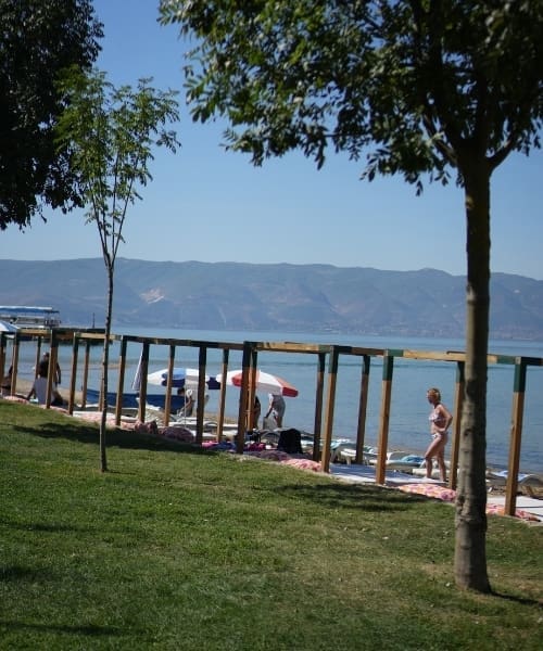 Der Strand in Ohrid