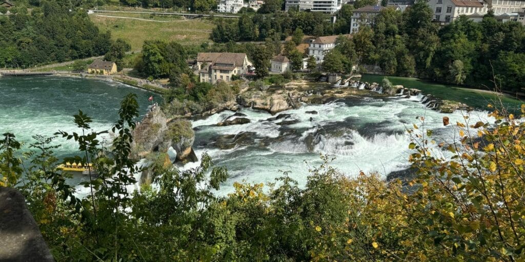 Aussicht auf den Rheinfall an der Deutschen Grenze